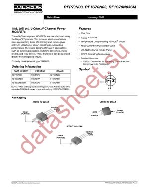 RFP70N03 datasheet  